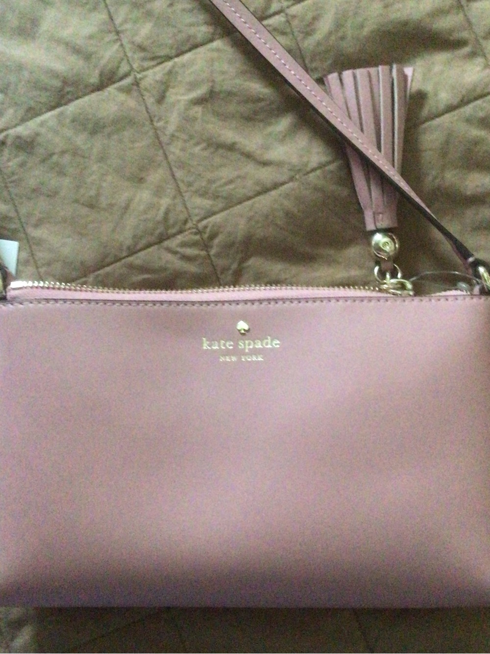 kate spade Dusty Rose Leather Crossbody with Tassel